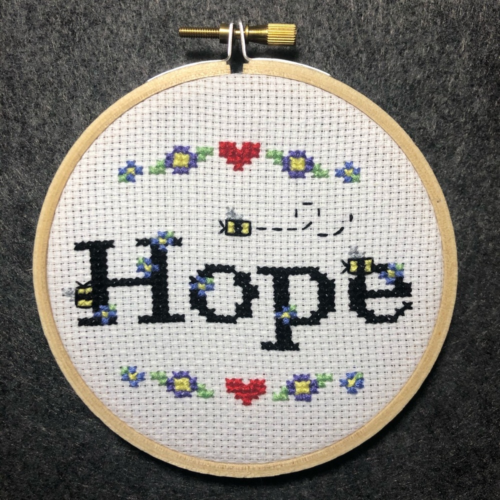 Handmade Hope Cross Stitch